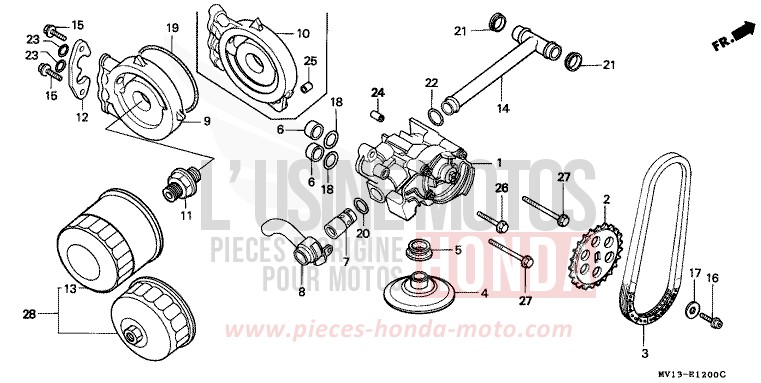 OELPUMPE/OELFILTER von Africa Twin 750 SHASTA WHITE (NH138H) von 1992